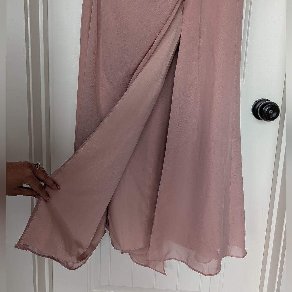 JJ's House Dusty Rose Convertible Mermaid Off Shoulder Chiffon Dress NWT Size 14 - Picture 11 of 14